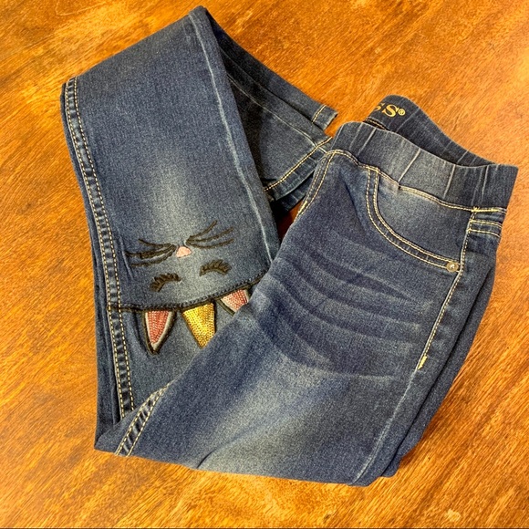 Vigoss Kitty Cat Knee Cap Jeggings For Girls - Picture 2 of 6